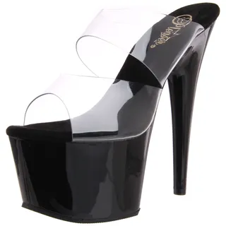 Pleaser ADO702/C/B ADORE-702, Damen Plateausandalen,Transparent (Transparent-Clear), 36 EU - 36 EU