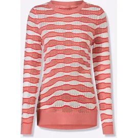 Classic Basics Ajour-Pullover flamingo/ecru 46
