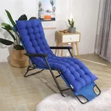 Morbuy Deckchair Auflagen für Gartenliegen, Sonnenliege Kissen Tragbare Garten Innenhof Gepolstertes Bett Relax-Liegestuhl Sitzauflage für Deckchair, Innen, Außen (48 * 170cm,Blau)