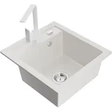Mexen Vito 1-Becken-Granit-Spüle mit Mischbatterie Rita, Weiß - 6503-20-670300-20 - Weiß