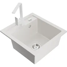 Mexen Vito 1-Becken-Granit-Spüle mit Mischbatterie Rita, Weiß - 6503-20-670300-20 - Weiß