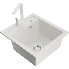 Mexen Vito 1-Becken-Granit-Spüle mit Mischbatterie Rita, Weiß - 6503-20-670300-20 - Weiß