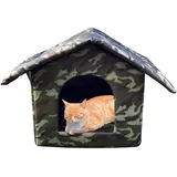 Yajimsa Katzenhaus Für Draußen Winterfest Wasserdicht Und Warm katzenhöhle Faltbares Pet House Wetterfest Katzenhaus Tierheim Für Katzen kleines Haustier Innen im Freien