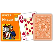 Modiano Poker Spielkarten "Cristallo" 4 Index orange