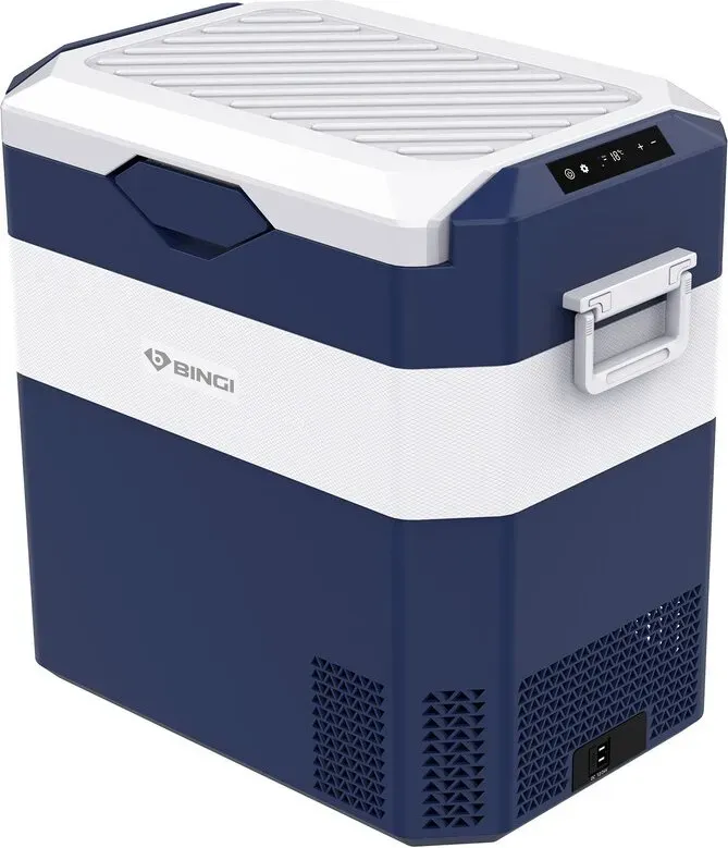 BINGI Kompressor Kühlbox 42L Tragbarer Auto-Kühlschrank 12/24V DC und 230V AC Mini Gefrierschrank für Auto, LKW, Camping, Wohnmobil und Zuhause (15°C bis -18°C)