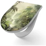 DEQORI WC-Sitz 'Das grüne Paradies', WC Toilettensitz bedruckt Klobrille Toilettendeckel Motiv WC-Brille grün