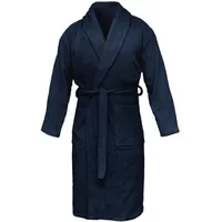 HOMELEVEL Bademantel Frottee Reisebademantel 100% Baumwolle für Damen und Herren, Baumwolle blau XL | 38,00 cm