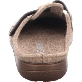 ROHDE Damen Pantoffel Hausschuh Klettverschluss Softfilz Bari 6549, Größe:42 EU, Farbe:Beige - 42
