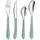 Pradel Essentiel Amefa Bistro 1-2-3, Tafelbesteck für 6 Personen, 18/0 Edelstahl mit Kunststoffgriff in Trendfarbe, wassergrün,