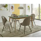 furn.design Esstisch "Juna" in Salbei und Eiche Küchentisch skandinavisch ausziehbar 140 - 180 cm