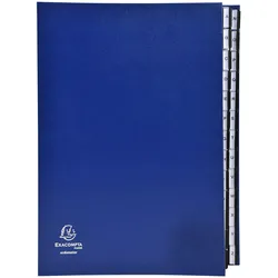 Exacompta 621229E Ordnungsmappe mit festem Deckel und dehnbarem Faltenrücken, 26 Fächer mit Kunststofftaben A-Z, Ordonator,DIN A4 - Blau