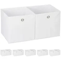 Relaxdays 12 x Aufbewahrungsbox Stoff, quadratisch, Aufbewahrung für Regal,
