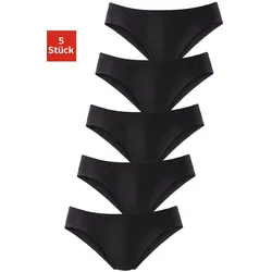 Bikinislip PETITE FLEUR, Damen, Gr. 42, schwarz, Piquu00e9, Obermaterial: 95% Baumwolle, 5% Elasthan, unifarben, körpernah, Unterhosen, aus weicher Pikee-Qualität, Topseller