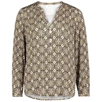 Cartoon Casual-Bluse mit Muster in Camel/Black | Gr.: 40