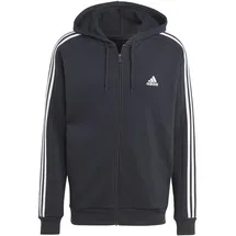 Adidas Essentials Fleece 3-Streifen Reißverschlusspullover Black L