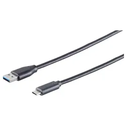 USB-A zu USB-C  Adapterkabel, 5 Gbt/s Datenübertragung und Stromversorgung, schwarz - Länge: 0,5m