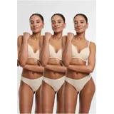 URBAN CLASSICS Lasercut Tanga 3-Pack Beige M