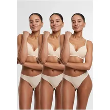 URBAN CLASSICS Lasercut Tanga 3-Pack Beige M