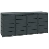 Mbox24 Mülltonnenbox Classic, Metall, für 4 Mülltonnen bis 240