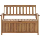 Beliani - Gartenbank Hellbraun Akazienholz 120 cm mit Armlehnen Stauraum Modern Rustikal Garten Terrasse Wintergarten Ausstattung Sitzmöbel Outdoor