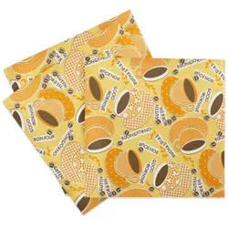 Sovie HOME Serviette Kaffee Ole in Gelb-Orange aus Linclass® Airlaid 40 x 40 cm, 12 Stück - Kaffee Cafe Frühstück