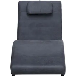 vidaXL Chaiselongue mit Kissen Grau Wildleder-Optik