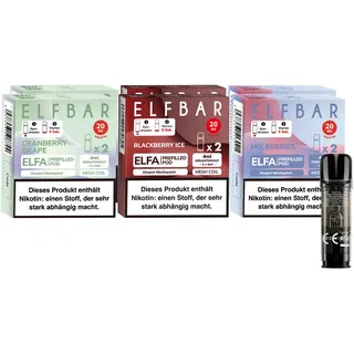 Elf Bar ELFA Prefilled Pod - Probierset Berries Mix je 2 Pods, 6er Pack