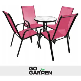 Zolta Metall-Gartenstühle Stapelstuhl 55 x 80 x 89 cm rosa 4 St.