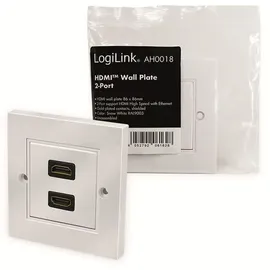 Logilink AH0018 - HDMI Wanddose mit 2 x Kupplung Buchse/Buchse weiß