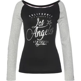 KangaROOS Longsleeve in schwarz-grau-meliert | Gr.: 36/38,