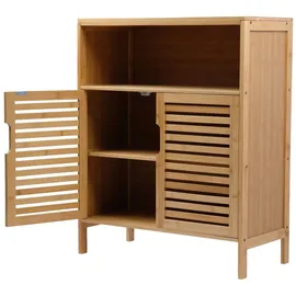 ad.con Badezimmerschrank Bambus mit 3 Ablagen 81 x 65 x 31 cm Natural