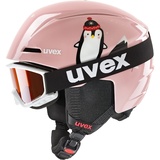 Uvex viti Set Skihelm & Skibrille, pink Penguin, 46-50 cm