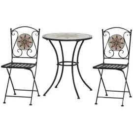 Siena Garden Stella schwarz (schwarz, mosaik,), Stahl, Schwarz/Weiß)