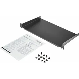 Startech CABSHELF1U10 Server Schrank Fachboden, 1 HE, 25 cm Schwarz