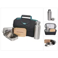 Makita Toolbrothers Lunchpaket mit Isoliertasche + Toolbrothers Fan Edelstahl Brotdose mit 2 Etagen Lunchbox