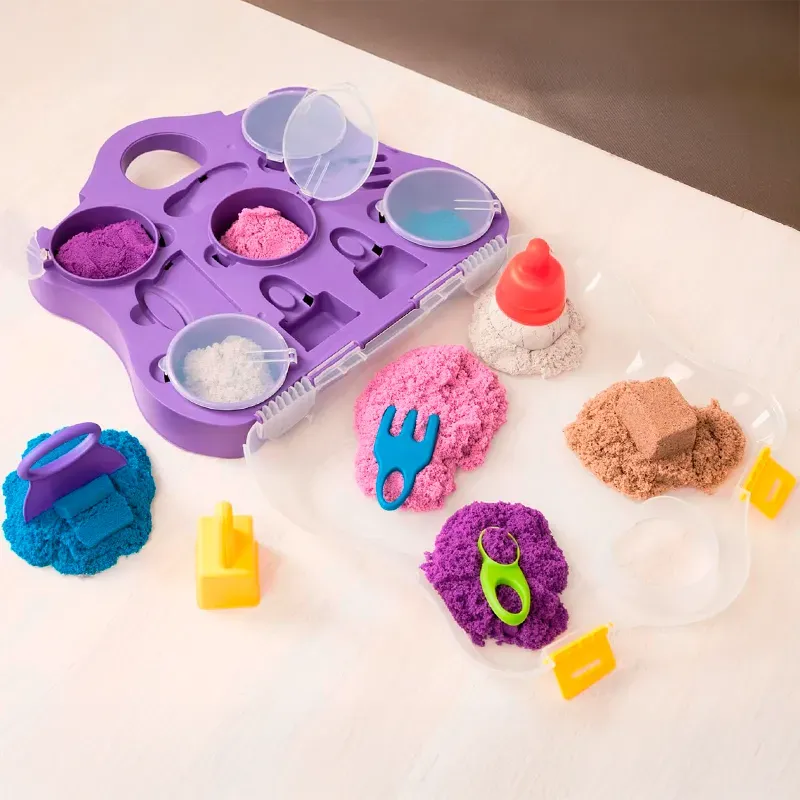 Kinetic Sand Magische Mischung Sandspielset 907 g für Kinder - Weiß, Pink, Lila, Blau, Beige - Formwerkzeuge, sensorisch