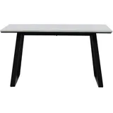Livetastic Esstisch, Schwarz, Weiß, Metall, Stein, rechteckig, eckig, 90x75x140 cm, Esszimmer, Tische, Esstische
