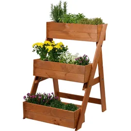 Dobar Pflanztreppe 60 x 70 x 90 cm Braun