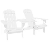 furnicato Gartenstuhl Adirondack-Gartenstühle mit Tisch Massivholz Tanne Weiß (1 St) weiß