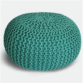 casamia Pouf Baumwolle Ø 55 cm Türkis