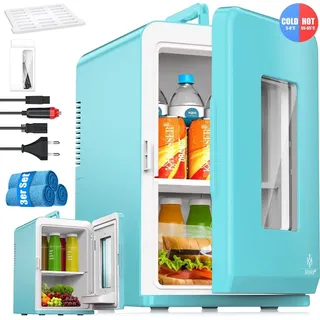 Kesser KESSER® 2in1 Mini Kühlschrank Kühlbox 15 Liter Kühl und Heizfunktion Tragbarer AC DC 220-240V/12V Steckdose und Zigarettenanzünder Warmhaltebox Mini-Thermobox Auto Büros Zimmer Camping Garten