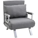 Homcom Schlafsessel 3 in 1 Polyester 69 x 80 x 65 cm Grau mit Kissen