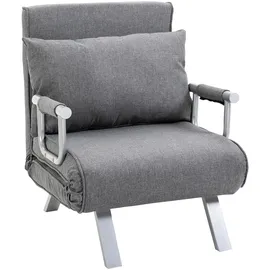 Homcom Schlafsessel 3 in 1 Polyester 69 x 80 x 65 cm Grau mit Kissen