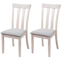 Mendler 2er-Set Esszimmerstuhl HWC-G46, Küchenstuhl Stuhl, Stoff/Textil Massiv-Holz ~