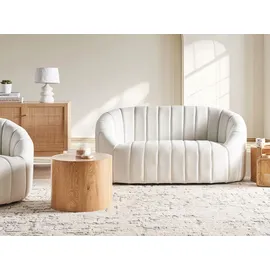 Beliani Sofa 2-Sitzer Malung Samtstoff Cremeweiß