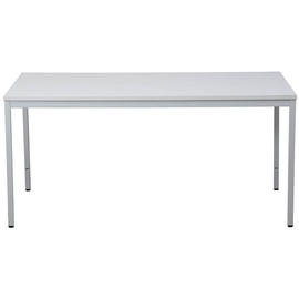 Gürkan Schreibtisch lichtgrau rechteckig, 4-Fuß-Gestell grau 160,0 x 80,0 cm