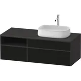 Duravit Zencha Konsolenwaschtischunterbau, 1300x550mm, 2 Auszüge, - Schwarz Linienstruktur (Glas)/Korpus: Graphit