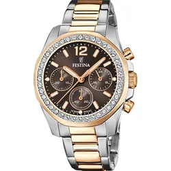 Festina Quarz Damen Boyfriend F20608/1 - braun,silber - 38.1mm