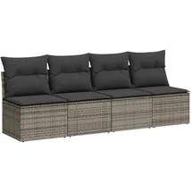 vidaXL Gartensofa 4-Sitzer Loungesofa grau