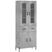 VidaXL Highboard Betongrau 69,5x34x180 cm Holzwerkstoff